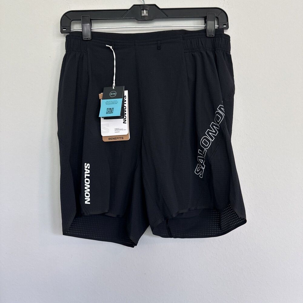 Salomon Sense Aero 7" Shorts Deep Black Men’s Size Small Slim Lightweight NWT